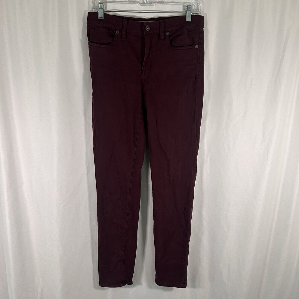 Madewell Jeans Womens 27 Red 9" High Riser Skinny Skinny Cotton Blend Button Zip